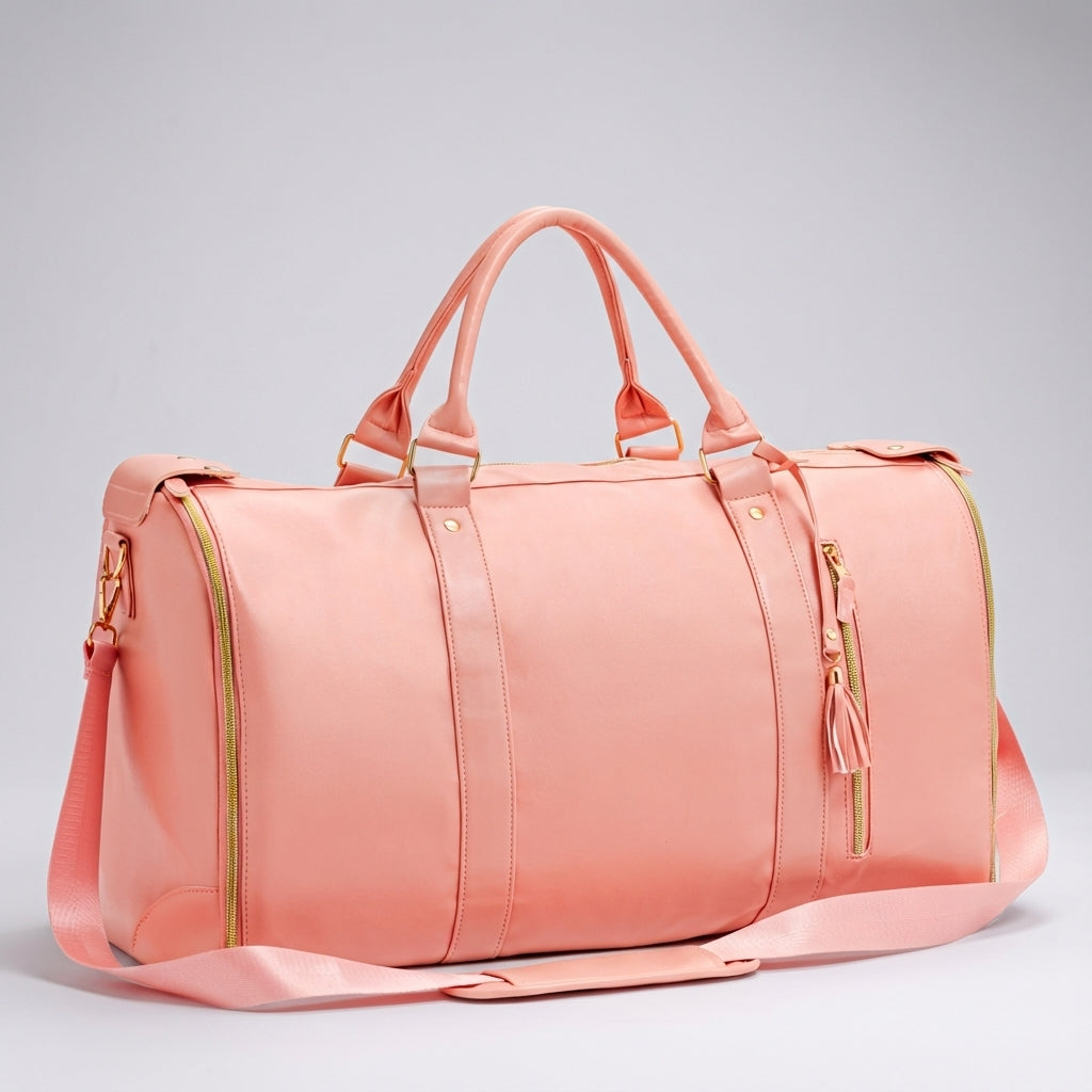 Waterdichte opvouwbare reistas met wielen, beschermt bagage. Verkrijgbaar in zwart, roze, beige.