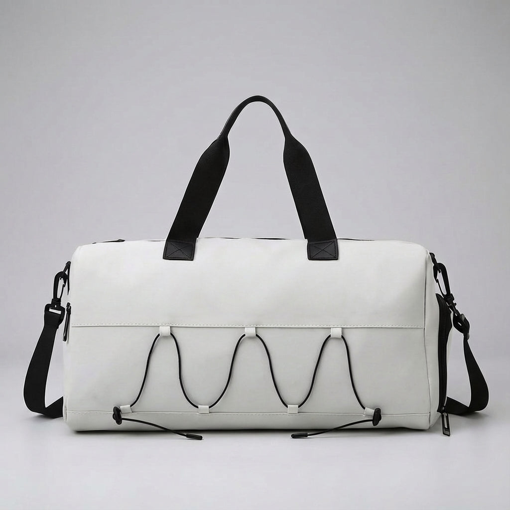 Georganiseerde GearGlide duffelbag met ruim schoenvak en nat compartiment; perfect als gymtas of handbagage.