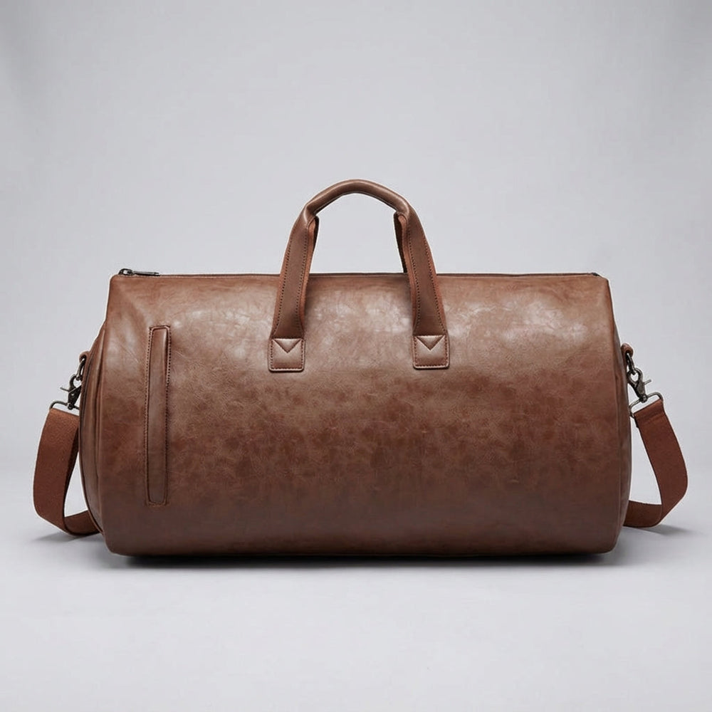 Stijlvolle Journeo weekendtas in bruin, unisex duffelbag voor reisbagage, ideaal voor weekendjes weg.