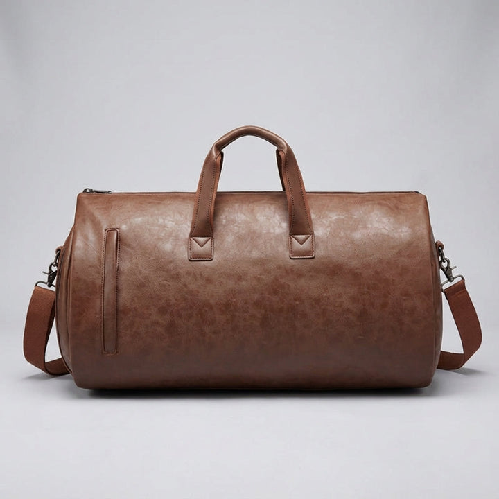 Stijlvolle Journeo weekendtas in bruin, unisex duffelbag voor reisbagage, ideaal voor weekendjes weg.