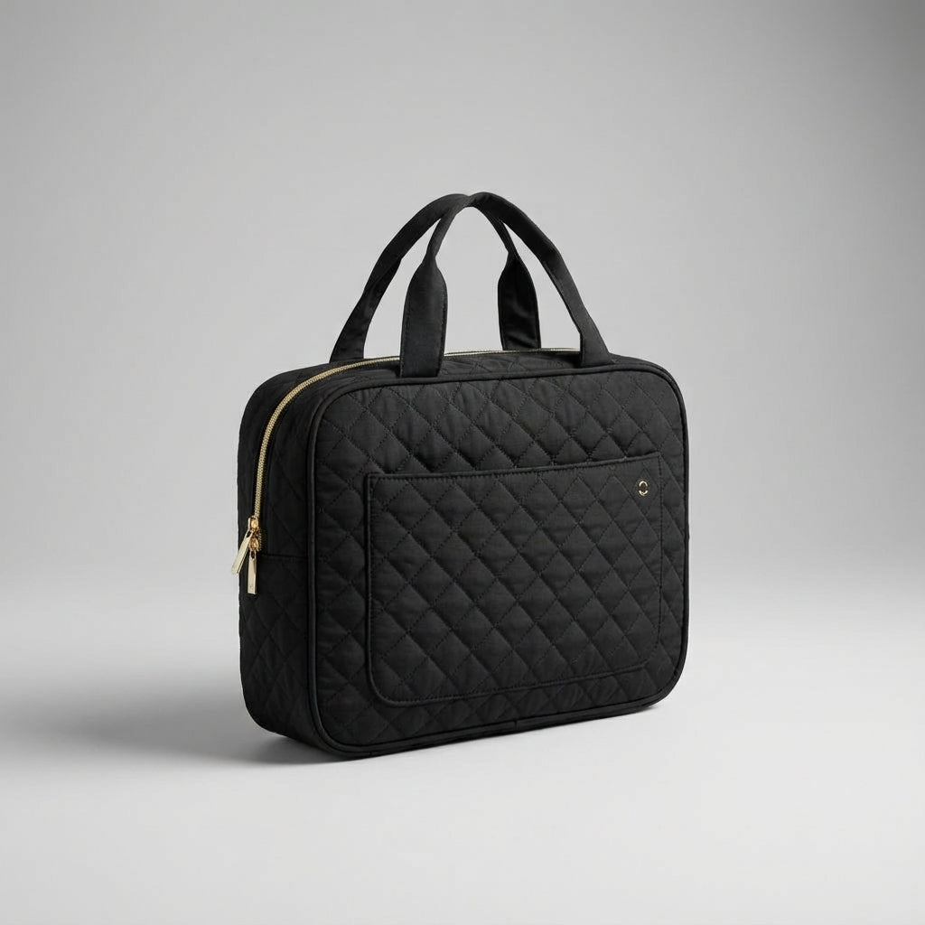 Grote make-up tas voor vakantie, houdt al je cosmetica netjes en georganiseerd tijdens het reizen.