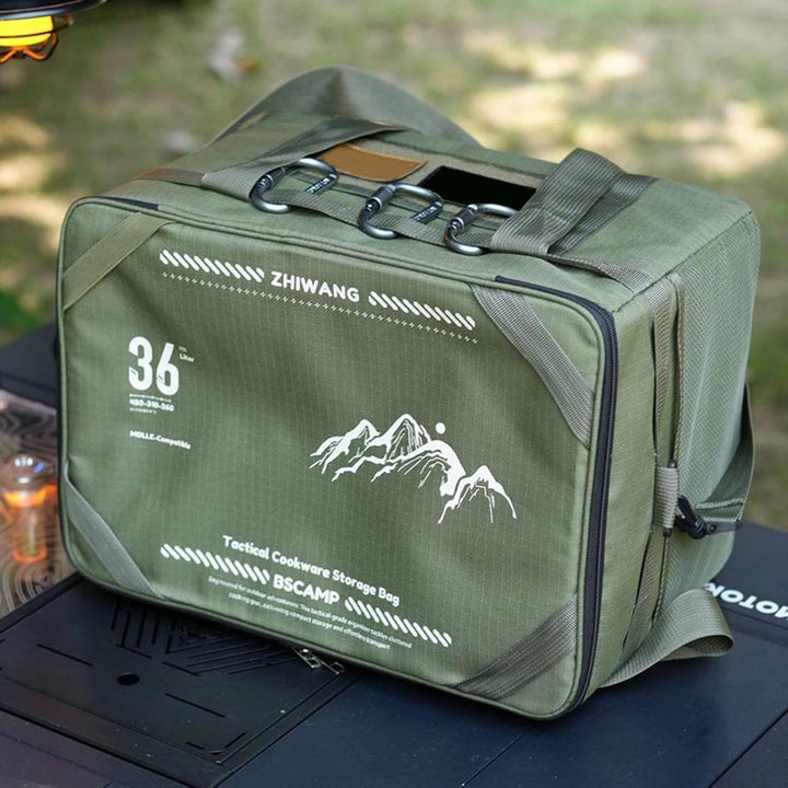 Grote Tarvos duffeltas met comfortabele draagopties. Ideaal voor wandelen en lange outdoor reizen.