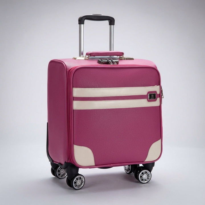 Compacte roze SpinCabin reiskoffer, lichtgewicht trolley met stille 360° zwenkwielen voor dames.