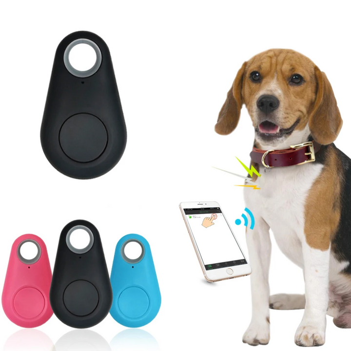 Gedetailleerde weergave van SafeTrack Mini GPS tracker; toont knoppen en indicatoren.