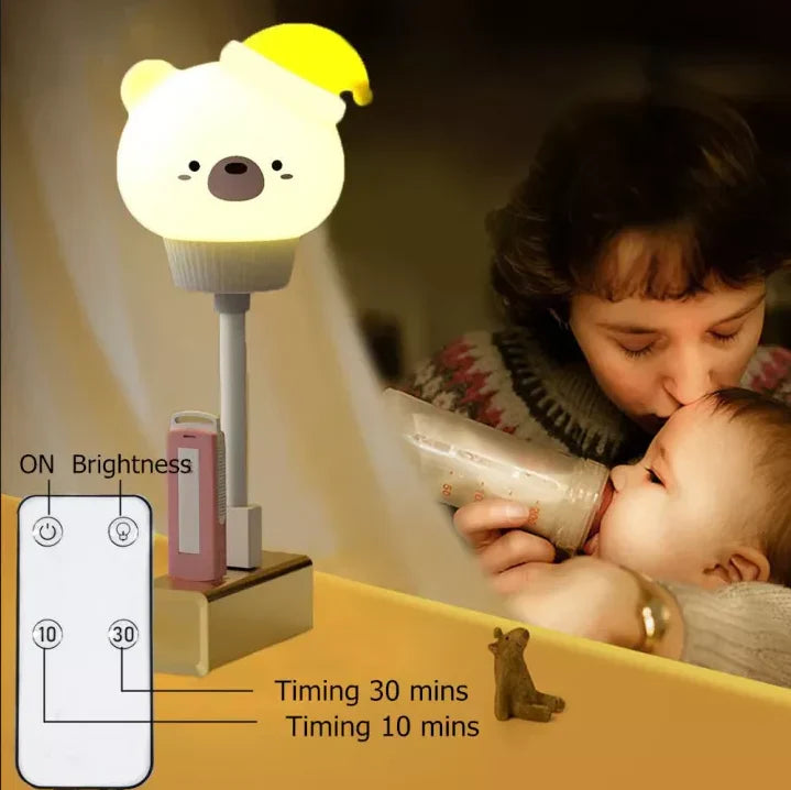 Schattig nachtlampje met eendje als thema, warm LED-licht voor gezellige kinderkamerverlichting.