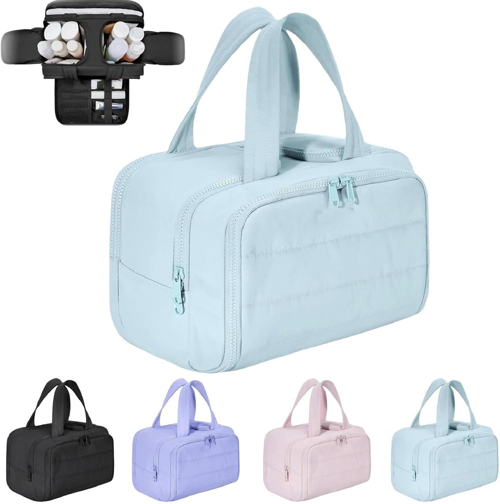 Grote waterdichte Selvane toilettas voor dames, 4-in-1 make-up organizer met afneembare zakjes, perfect voor reizen.