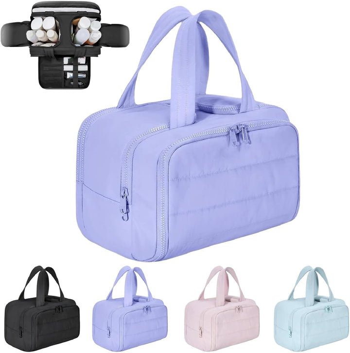 Praktische dames reis make-up tas, waterdichte toilettas met veel opbergruimte, ideaal voor georganiseerd reizen.