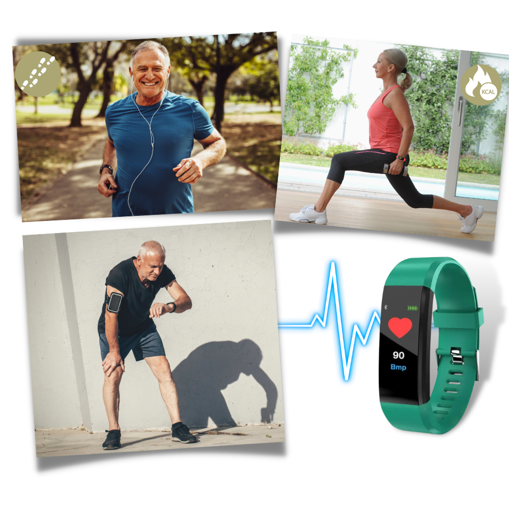 Deze senioren smartwatch monitort hartslag, bloeddruk, slaap en activiteit; essentieel voor een gezonde levensstijl.