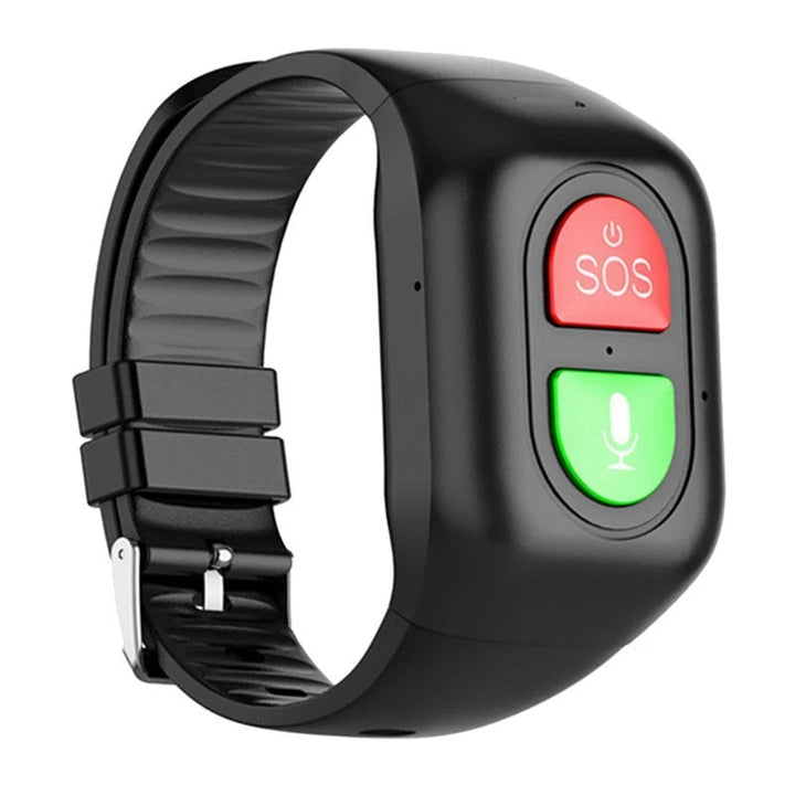 Senioren smartwatch met gezondheidsmonitor toont hartslag. GPS en 4G voor veiligheid en locatietracking.