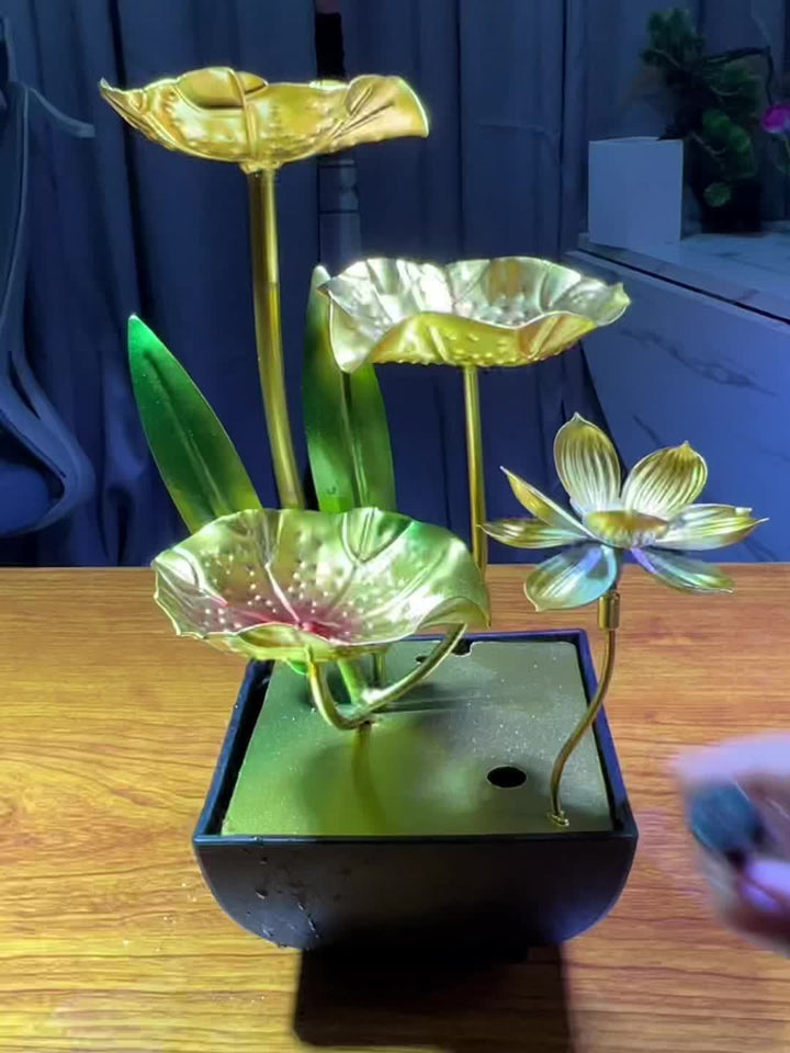 Prachtige Serene Lotus binnenfontein, een uniek en sfeervol cadeau voor huisdecoratie en welzijn.