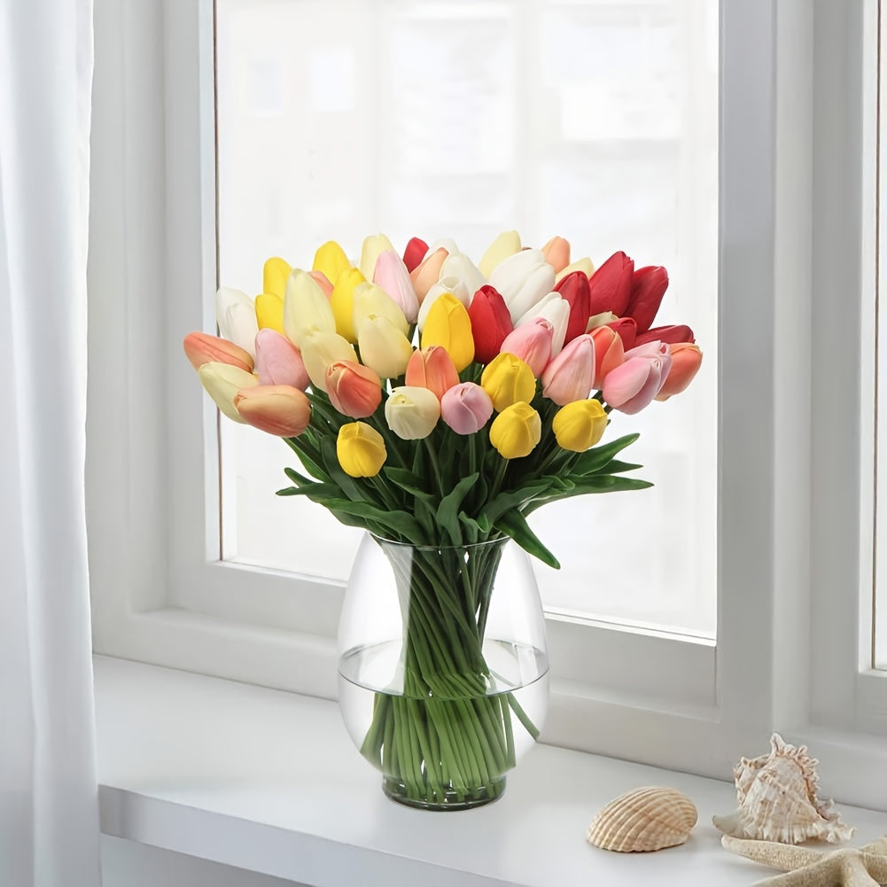 Decoratieve kunsttulpen voor huisdecoratie. Breng voorjaarsvreugde met deze 10 realistische kunststofbloemen in je interieur.