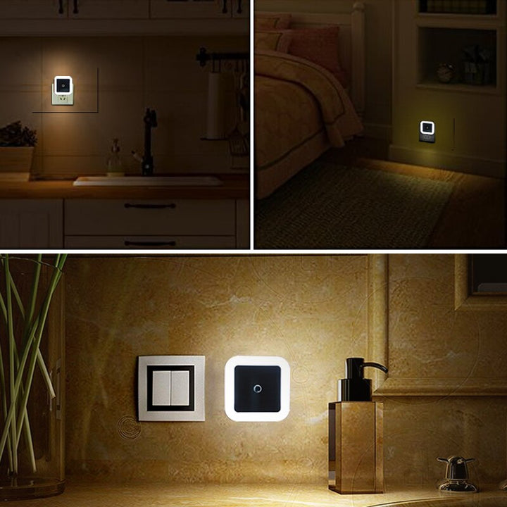 Set van 2 LED nachtlampjes met lichtsensor voor kinderkamer en babykamer, veilig en energiezuinig.