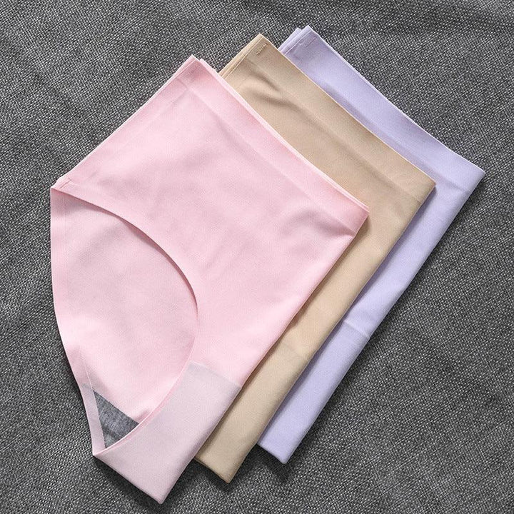 "Set van 5 naadloos zijdezacht ondergoed in zwart, roze, beige, paars en wit voor dames, comfortabel en onzichtbaar."