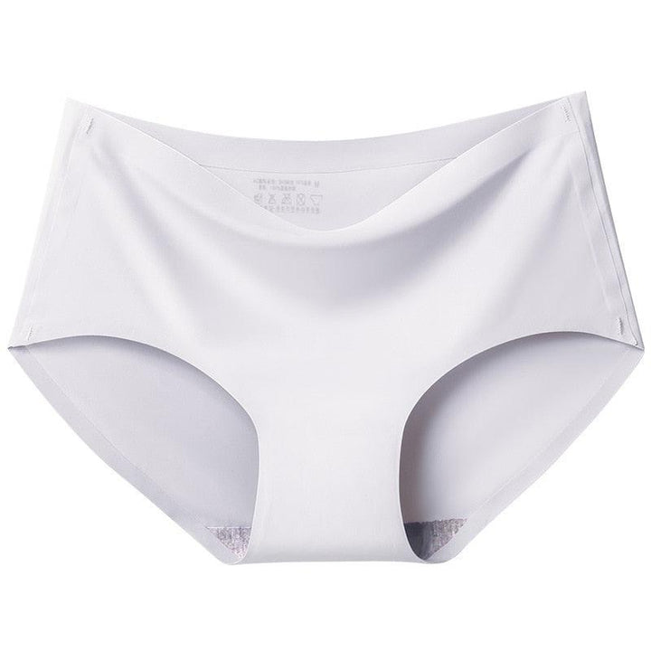 "Set van 5 naadloos zijdezacht ondergoed in zwart, roze, beige, paars en wit voor dames, comfortabel en onzichtbaar."