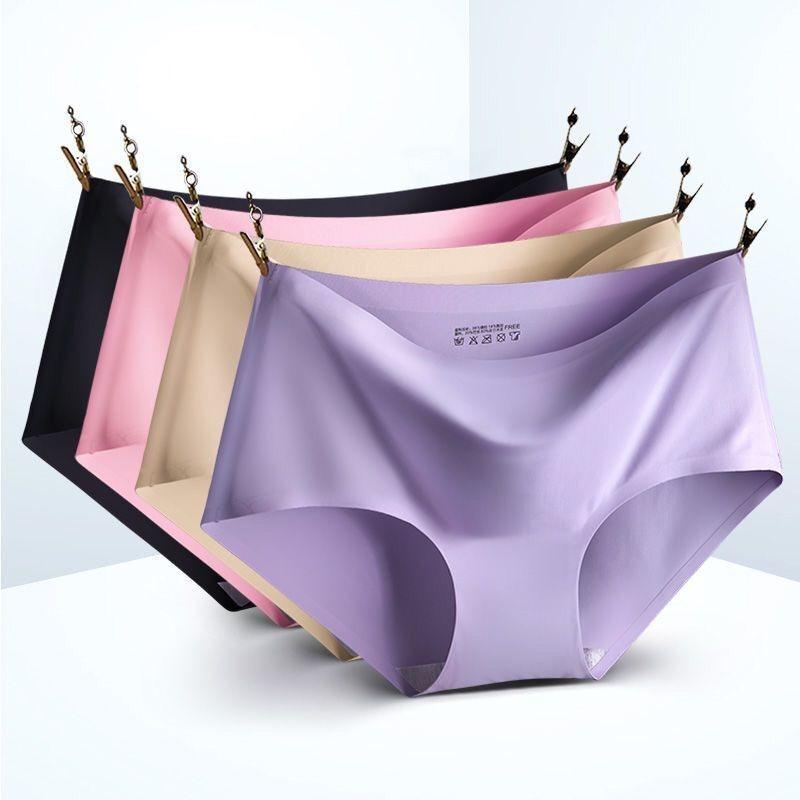 "Set van 5 zijdezachte naadloze damesslips in zwart, wit, beige, paars en roze, perfect voor ultiem comfort."
