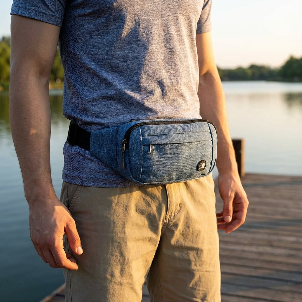 Slank waterdicht unisex heuptasje voor hardlopen, sport en reizen. Lichtgewicht en veilig voor je telefoon.