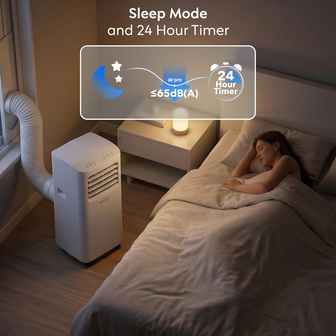 Deze draagbare airco combineert koeling, ventilatie, ontvochtiging. Slimme 4-in-1 klimaatbeheersing.