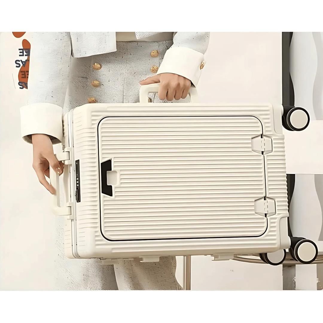Handige reisbagage koffer met USB-oplaadpoorten, perfect voor elke vakantie of zakenreis.