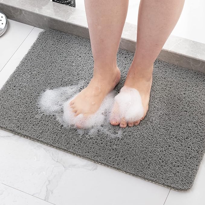 "Sneldrogende antislip badmat, waterabsorberend, 100x40 cm, loofah-textuur, veilig en comfortabel voor badkamer"