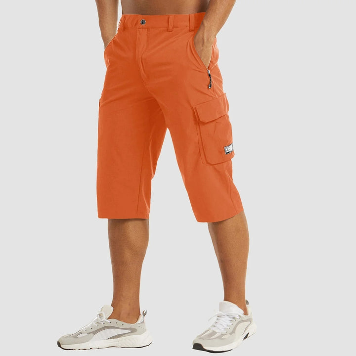 "Sneldrogende heren cargo shorts, lichtgewicht en beige, met praktische zakken en comfortabele pasvorm voor outdoor avonturen