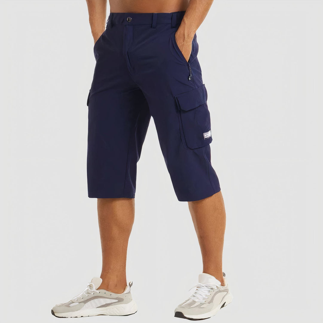 "Sneldrogende heren cargo shorts, lichtgewicht en beige, met praktische zakken en comfortabele pasvorm voor outdoor avonturen