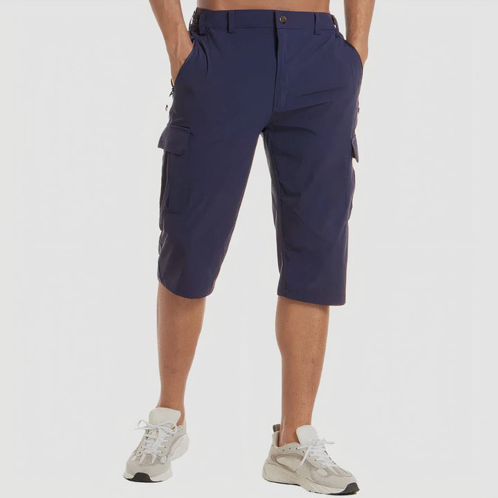 "Sneldrogende heren cargo shorts, lichtgewicht en beige, met praktische zakken en comfortabele pasvorm voor outdoor avonturen