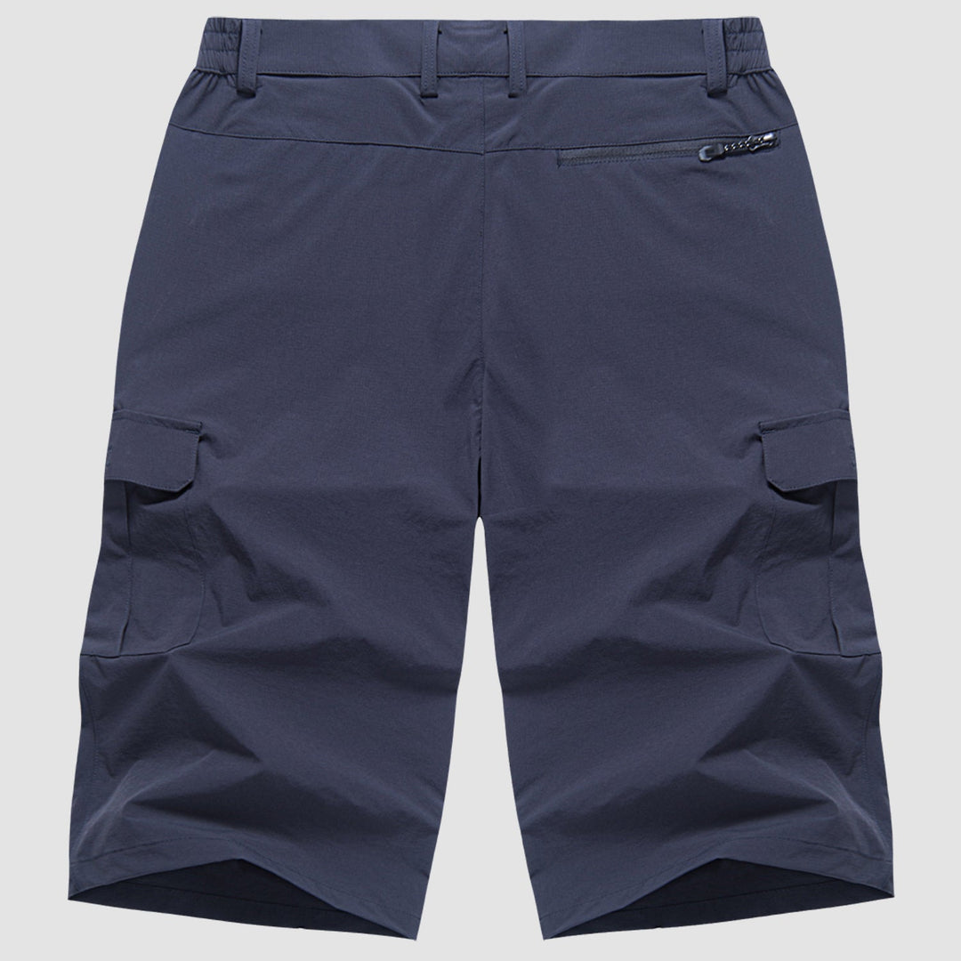 "Sneldrogende heren cargo shorts, lichtgewicht en beige, met praktische zakken en comfortabele pasvorm voor outdoor avonturen