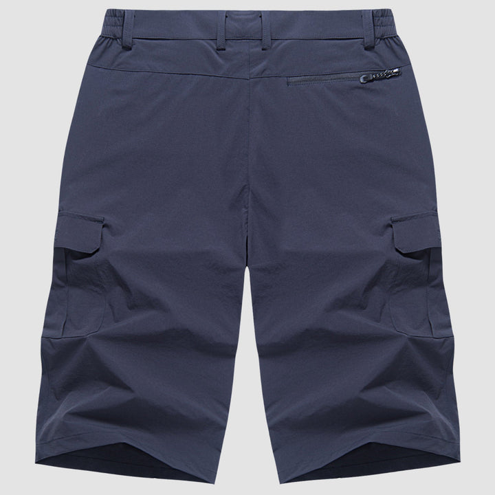 "Sneldrogende heren cargo shorts, lichtgewicht en beige, met praktische zakken en comfortabele pasvorm voor outdoor avonturen