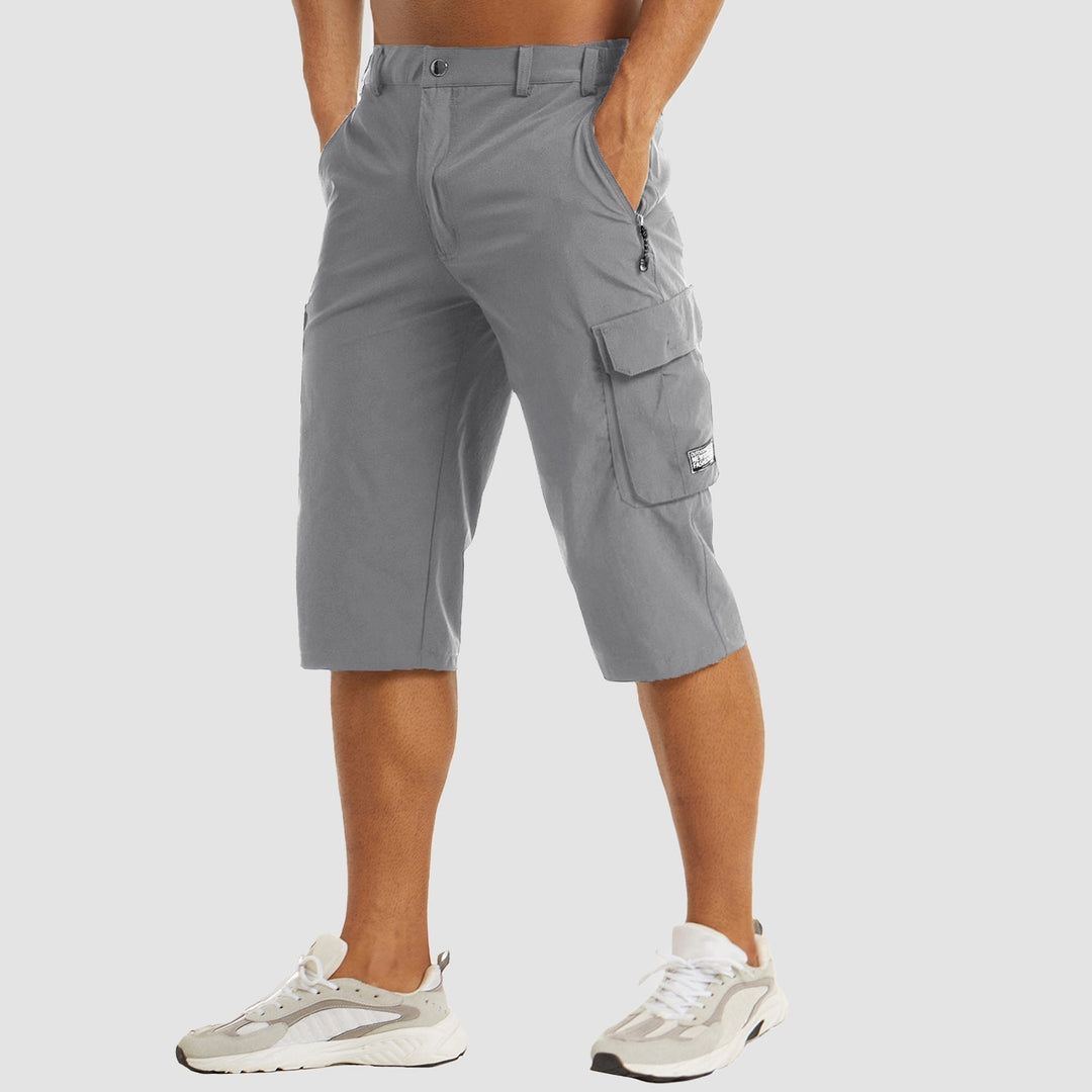 "Sneldrogende heren cargo shorts, lichtgewicht en beige, met praktische zakken en comfortabele pasvorm voor outdoor avonturen