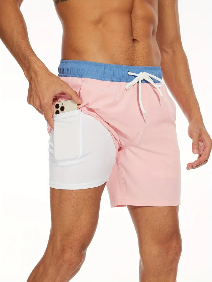 Sneldrogende heren zwembroek van ademend polyester, ideaal voor strand en sport. Comfortabele pasvorm.