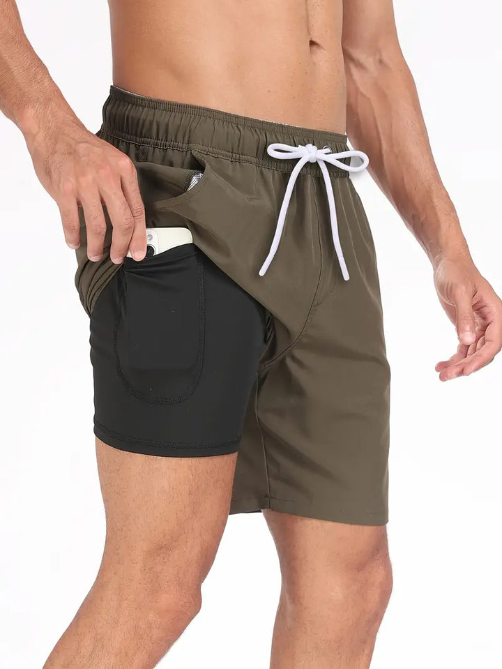 Trendy zwembroek voor heren, gemaakt van sneldrogend polyester voor de zomer. Perfect voor zwemkleding.