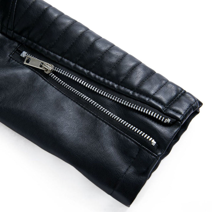 "Sophie leren jas zwart, asymmetrische rits, reverskraag, stijlvol en elegant leerjack voor dames."