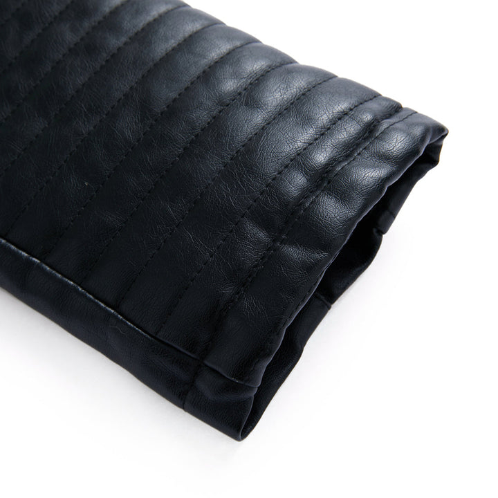 "Sophie leren jas zwart, asymmetrische rits, reverskraag, stijlvol en elegant leerjack voor dames."