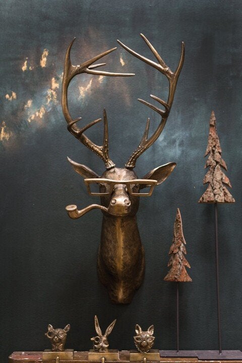 Beer dierenkop WallCritters wanddecoratie, handgeschilderd en speels interieurstuk voor de kinderkamer.
