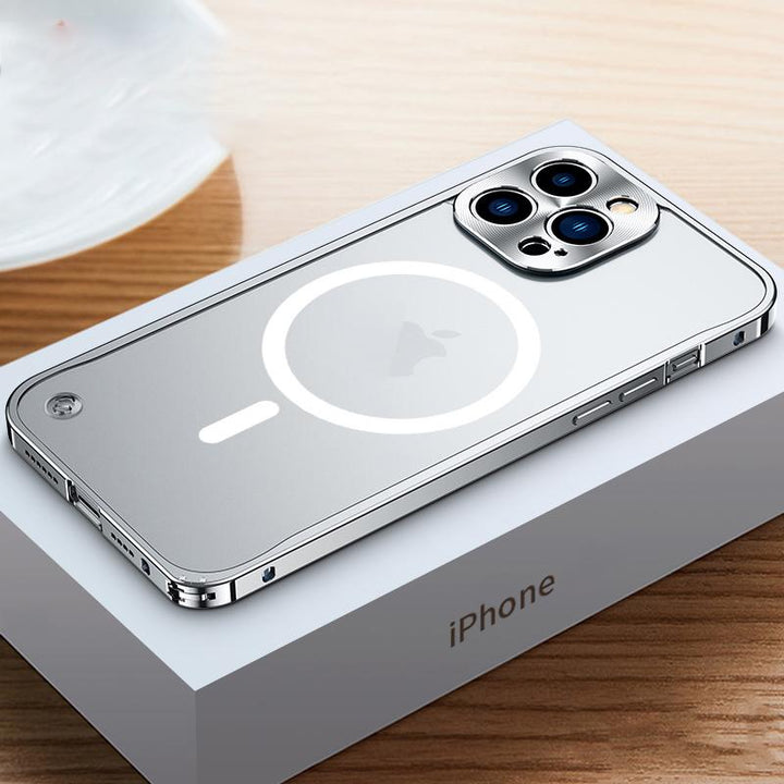 Stalen MagSafe kaarthouder voor iPhone met sterke magneet, Aurora Wonen design, perfecte match voor je telefoonhoesje.