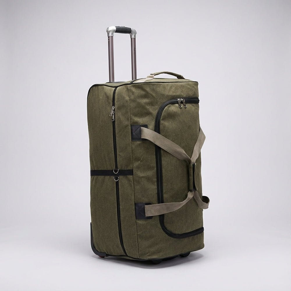Grote CanvasHaul reistas met soepele wielen, ideaal voor zware bagage en lange reizen.