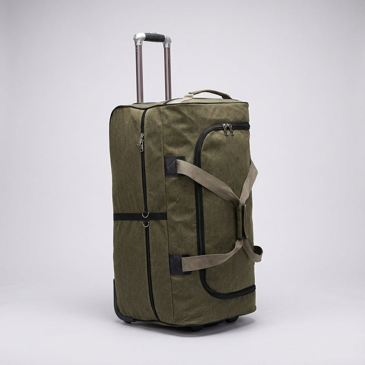 Grote CanvasHaul reistas met soepele wielen, ideaal voor zware bagage en lange reizen.
