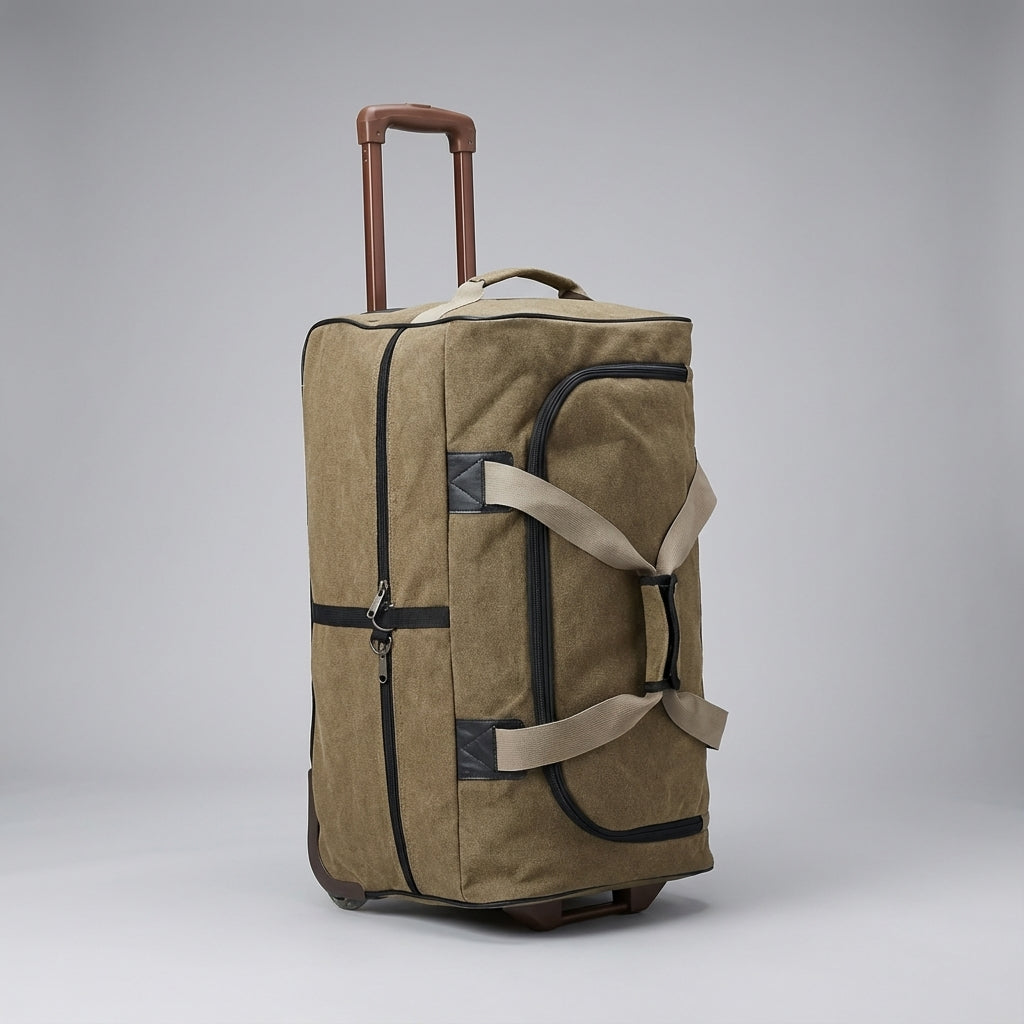 De CanvasHaul trolley duffelbag; een stevige en grote reistas met wielen voor al je reisavonturen.