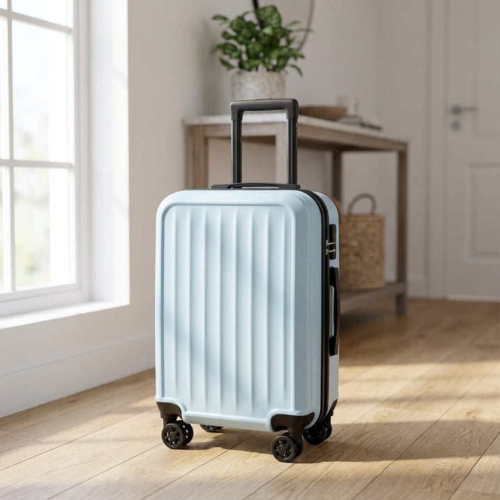 Stevige geribbelde Traveon reiskoffer met duurzame behuizing en combinatieslot, ideaal voor veilige reizen.