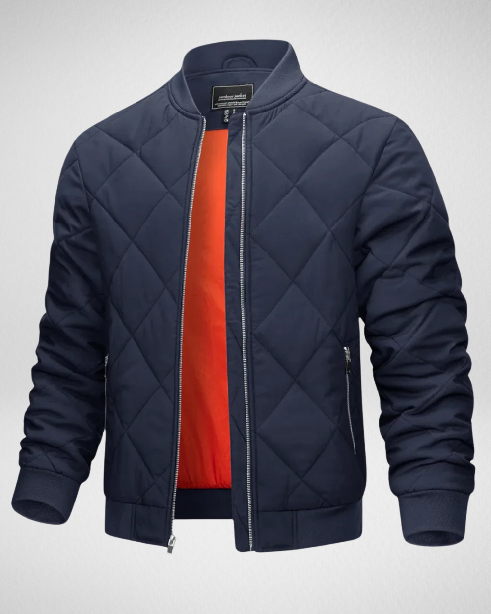 Modern heren gewatteerd bomberjack, perfect als comfortabele herfstjas en winterjas.