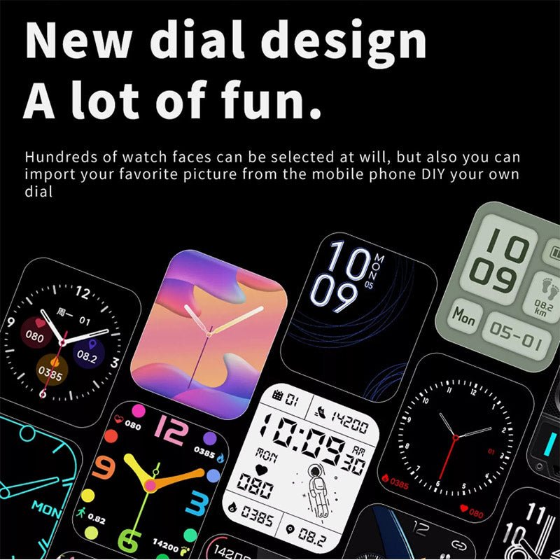 "Stijlvol en modern horloge met kleurenscherm voor pijnloze bloedsuikermeting, hartslagmonitor en slaaptracking."