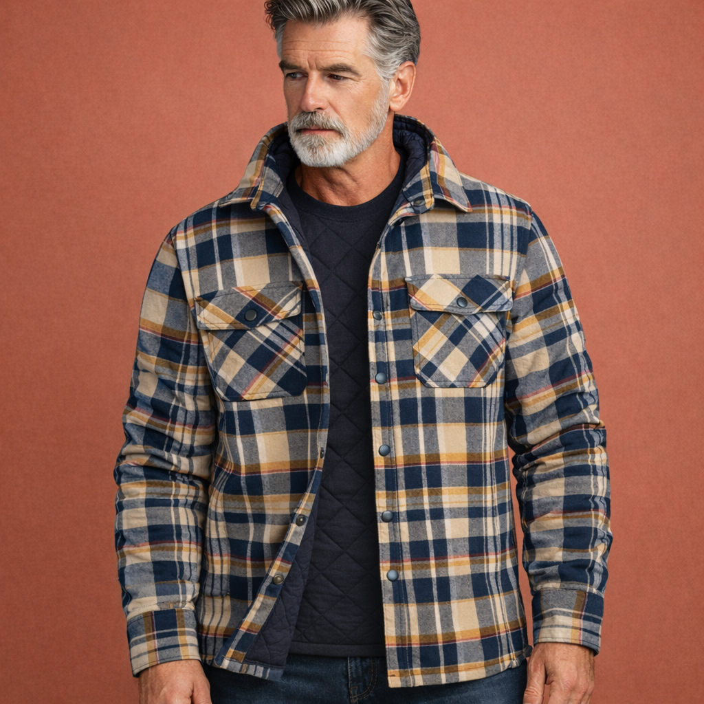 Comfortabel geruit heren overshirt, perfect als veelzijdige overgangsjas voor herfst en winter.