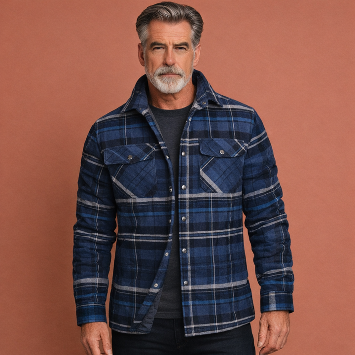 Heren geruite overshirt jas voor een casual, stijlvolle look. Perfect voor dagelijkse activiteiten en vrije tijd.