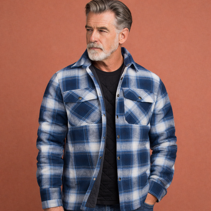 Geruit heren overshirt jas, comfortabel en stijlvol. Perfect als overgangsjas of casual winterjasje voor dagelijks gebruik.