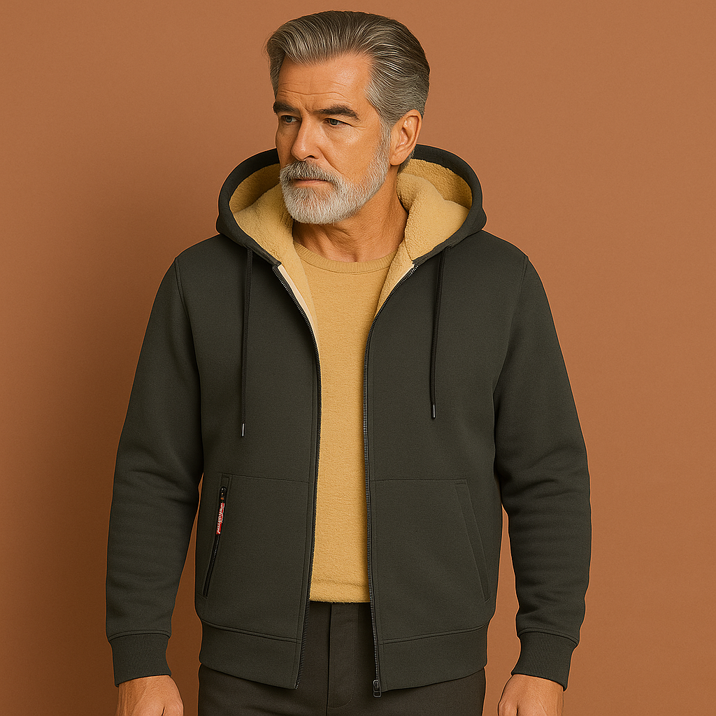 Stijlvol heren fleecevest met rits en zachte bontvoering voor optimale warmte. Ideaal voor herfst en winter.