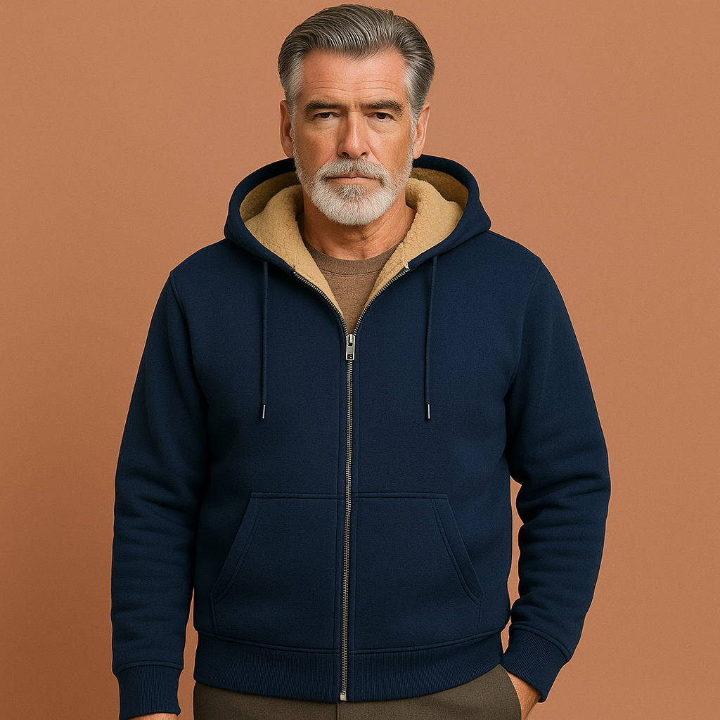 Warm heren fleecevest met complete rits en comfortabele bontvoering. Trendy bovenkleding voor koude dagen.