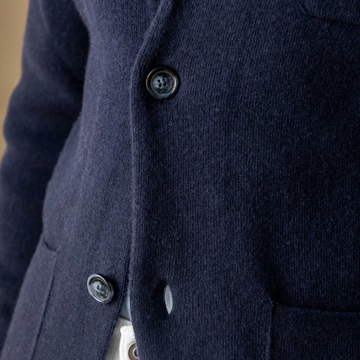 Elegant heren gebreid colbert voor de herfst en winter, een veelzijdige blazer met twee knopen voor een stijlvolle look.