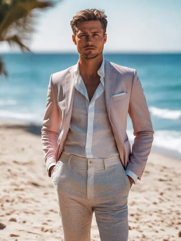 Modern heren blazer slim fit, perfect voor een zakelijke look of smart casual events in de lente/zomer.
