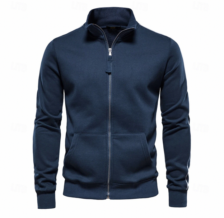 Stijlvol heren slim fit ritsvest met hoge kraag, ideaal voor casual dagelijks comfort in het overgangsseizoen.