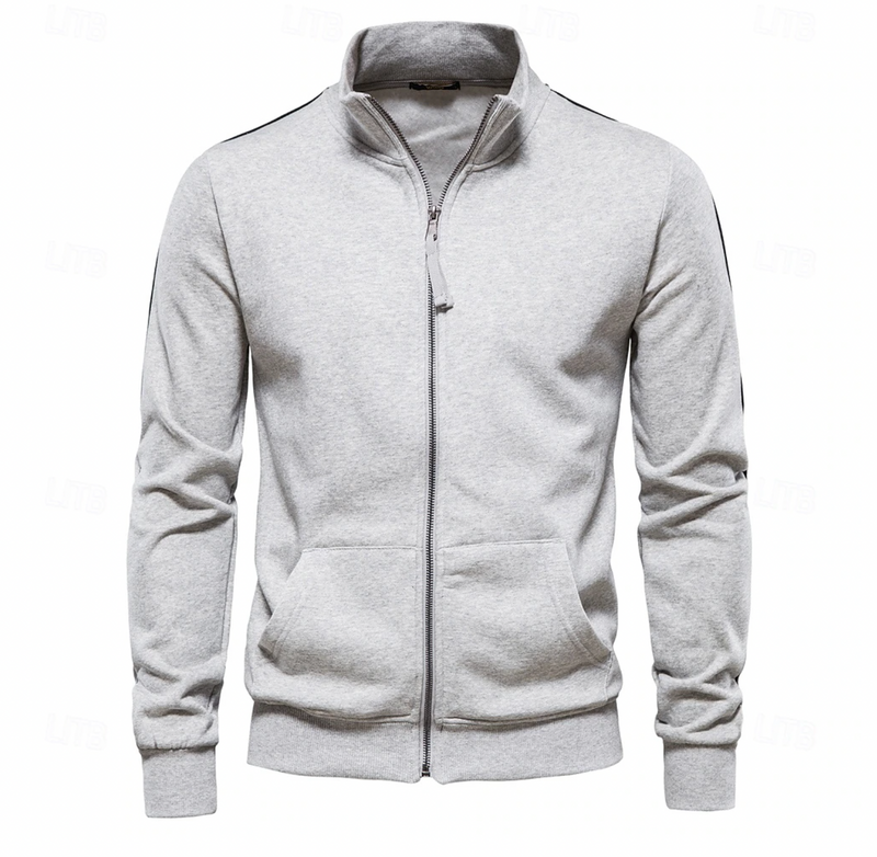 Comfortabel slim fit heren vest met rits en opstaande kraag, perfect voor een veelzijdige, casual look.
